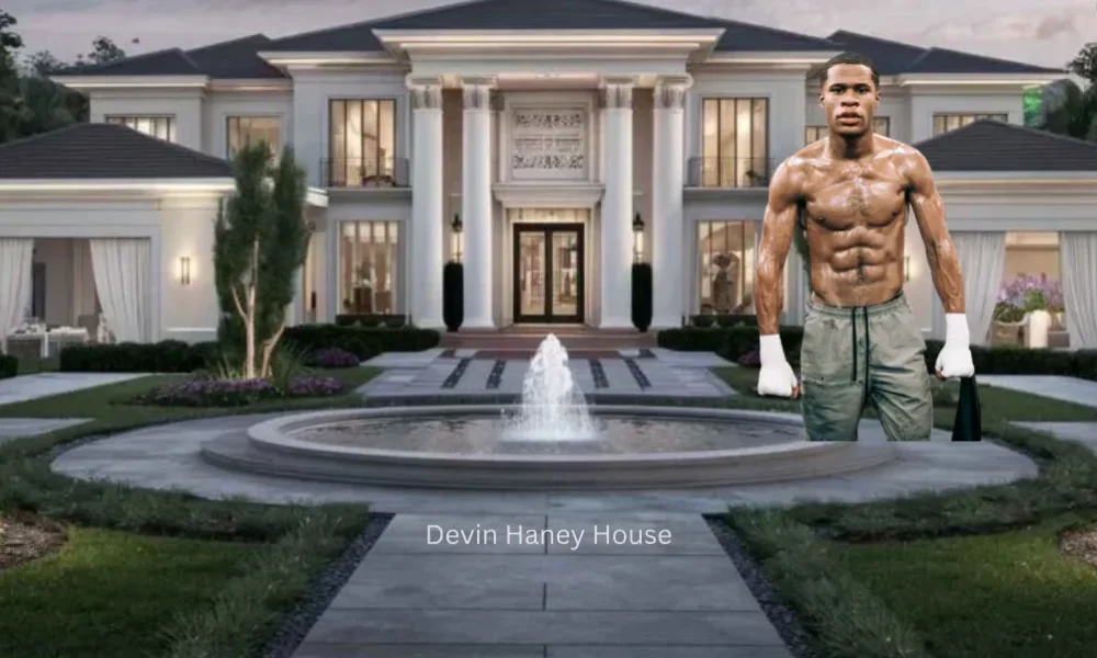Luxury exterior view of the Devin Haney House featuring modern architecture, elegant landscaping, and a premium mansion design.