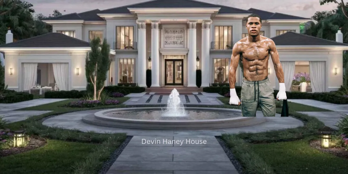 Luxury exterior view of the Devin Haney House featuring modern architecture, elegant landscaping, and a premium mansion design.