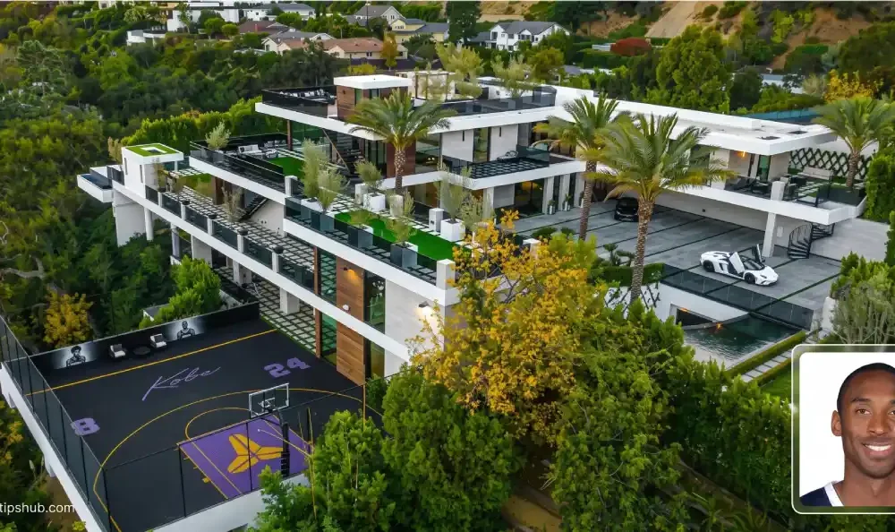 Exterior view of the Kobe Bryant house in Newport Coast, California