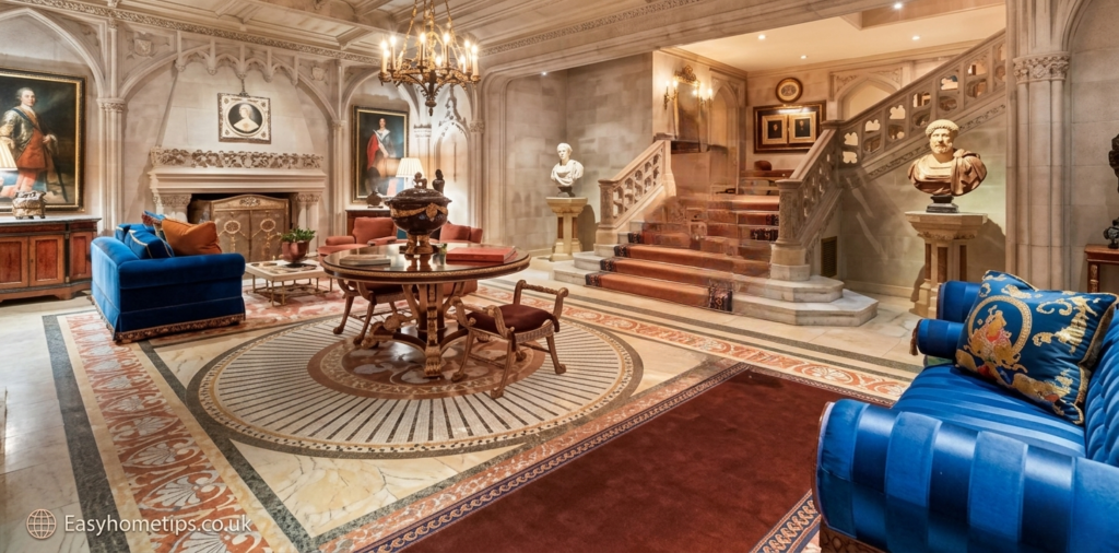 Modern luxury exterior view tied to Inside the Steven Furtick Home, featuring sleek glass, clean lines, and stone finishes.