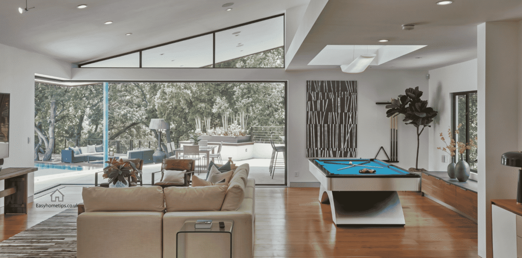 A stunning modern luxury house exterior showcasing sleek architecture and elegant design, inspired by Inside the Shohei Ohtani House.