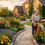 How to create a flower garden with colorful blooming flowers and modern backyard landscaping