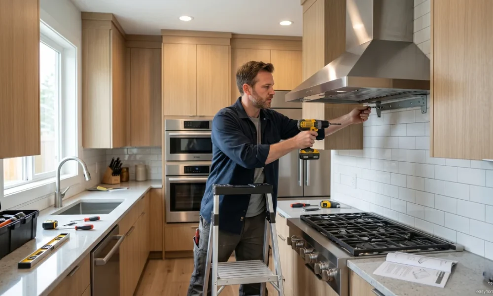 How to install kitchen hood in a modern home kitchen step-by-step DIY installation