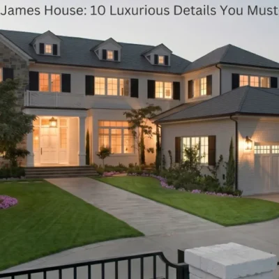 A stunning aerial view of a luxury mansion representing a LeBron James house.