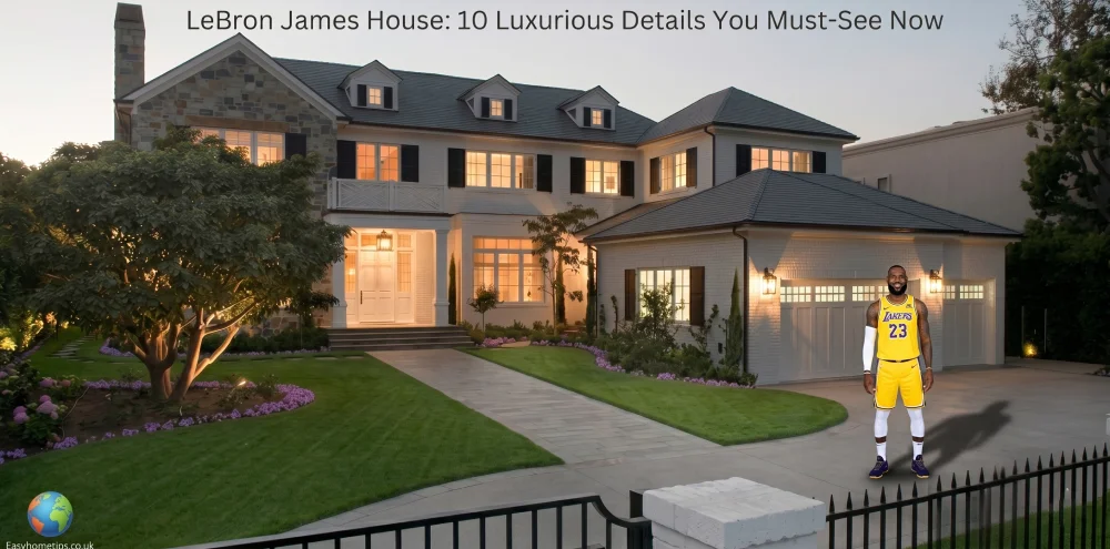 A stunning aerial view of a luxury mansion representing a LeBron James house.
