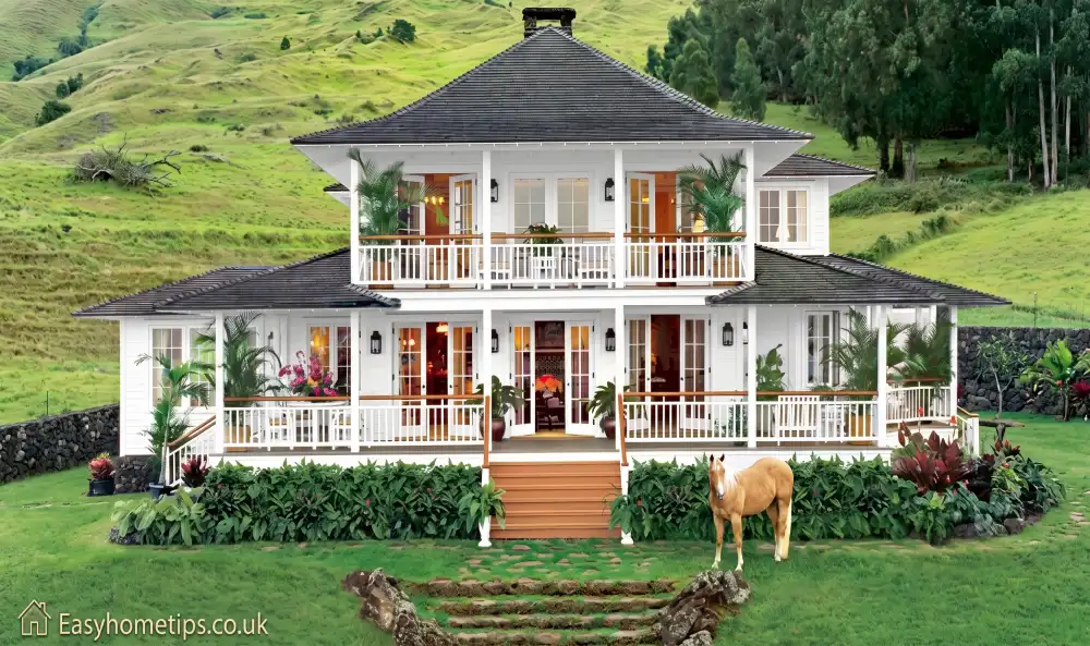 Looking closer inside the House reveals a modern luxury mansion exterior with sleek architecture and elegant lighting.