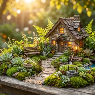 How to make a fairy garden with miniature plants and magical DIY fairy house setup