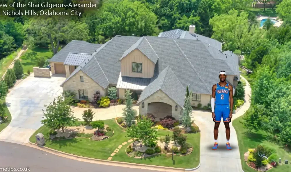 Aerial view of the Shai Gilgeous-Alexander house in Nichols Hills, Oklahoma City
