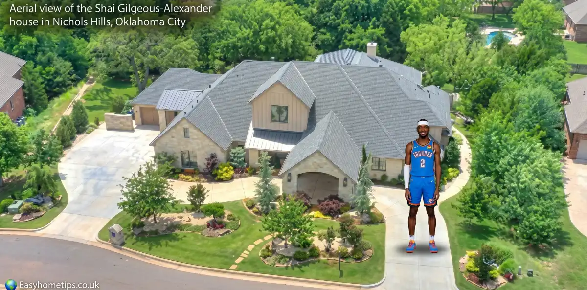Aerial view of the Shai Gilgeous-Alexander house in Nichols Hills, Oklahoma City