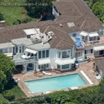 Steven Spielberg house exterior view of the Pacific Palisades estate in Los Angeles California