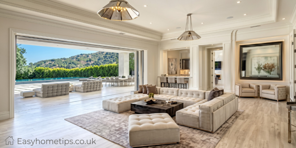 Modern luxury mansion showcasing the stunning exterior of Inside The Affleck House with sleek architecture and elegant design.
