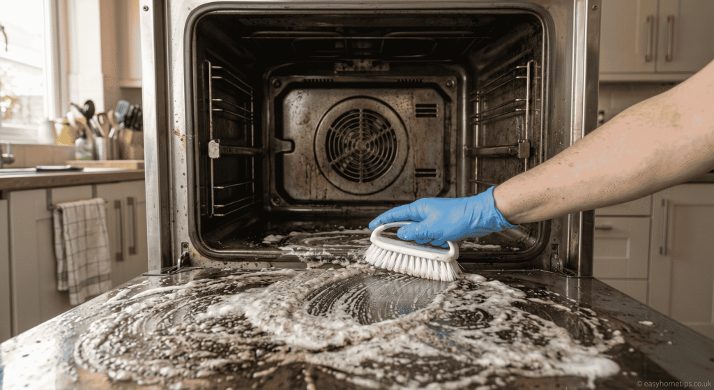 natural oven cleaner baking soda removing grease