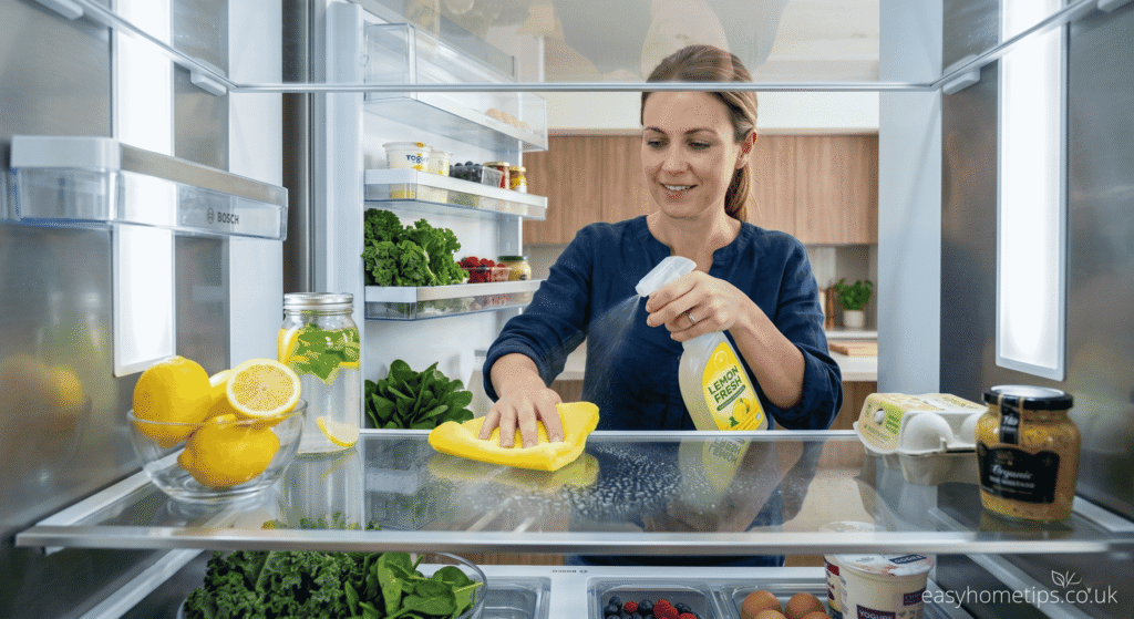 natural fridge cleaner deodorizer vinegar lemon
