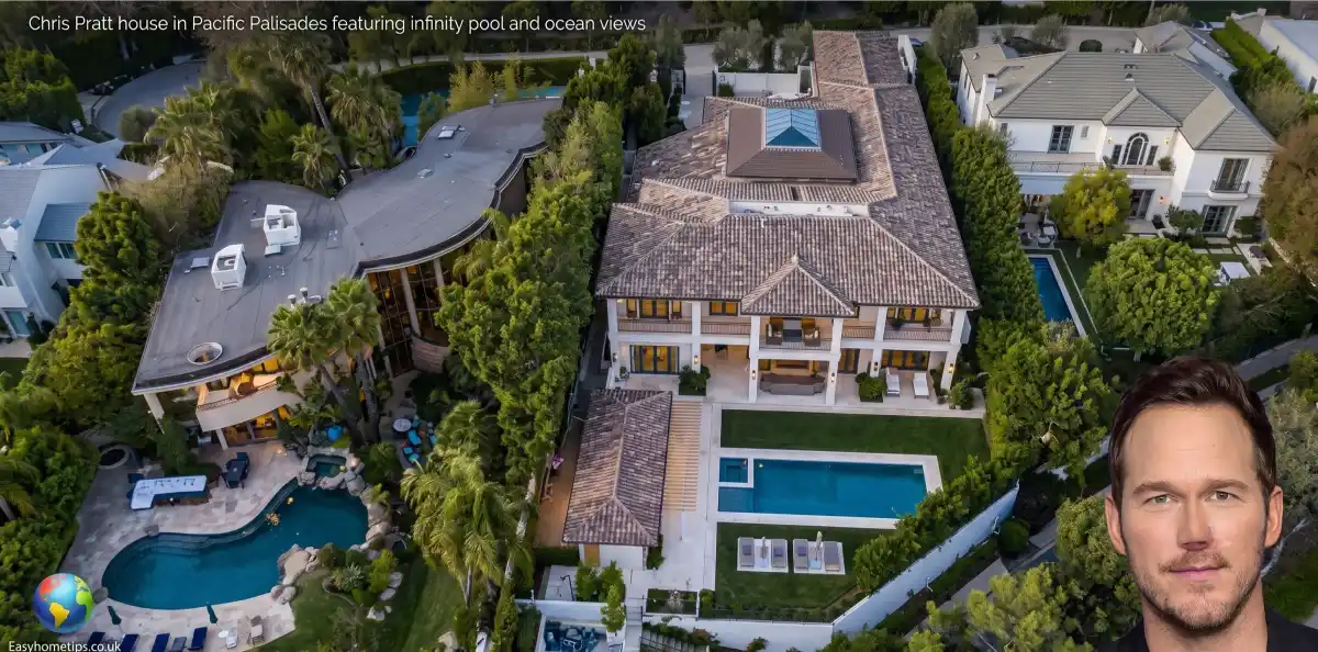 Chris Pratt house in Pacific Palisades featuring infinity pool and ocean views