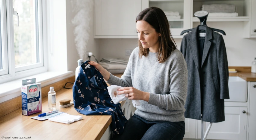 Step by step process showing how to do dry cleaning clothes at home safely