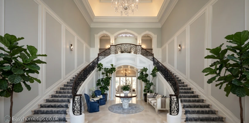 A stunning modern luxury mansion exterior featured in Inside the Mark Wahlberg House, showcasing elegant architecture.