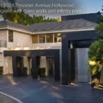 Keanu Reeves house at 9024 Thrasher Avenue Hollywood Hills Los Angeles with glass walls and infinity pool