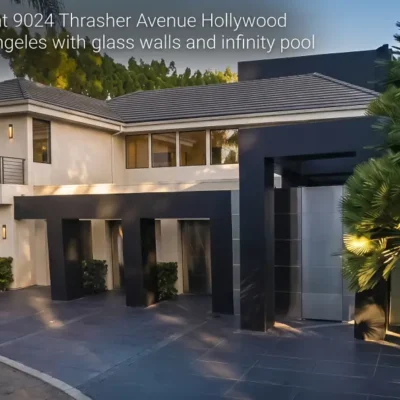 Keanu Reeves house at 9024 Thrasher Avenue Hollywood Hills Los Angeles with glass walls and infinity pool