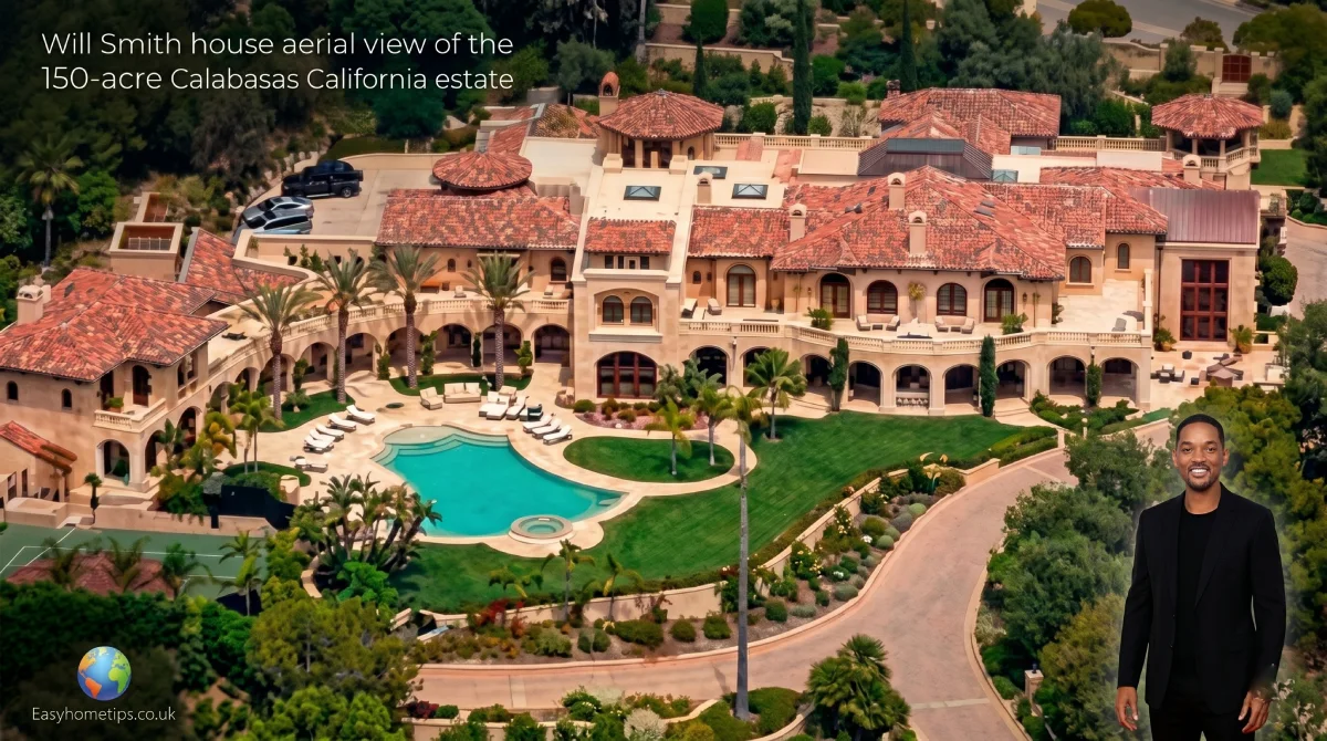 Will Smith house aerial view of the 150-acre Calabasas California estate