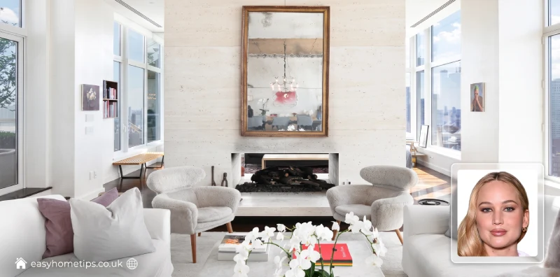 Luxury amenities inside the Jennifer Lawrence house featuring modern architecture and premium exterior design details.