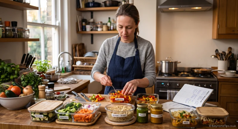 Meal prep from scratch with homemade ingredients and weekly food planning
